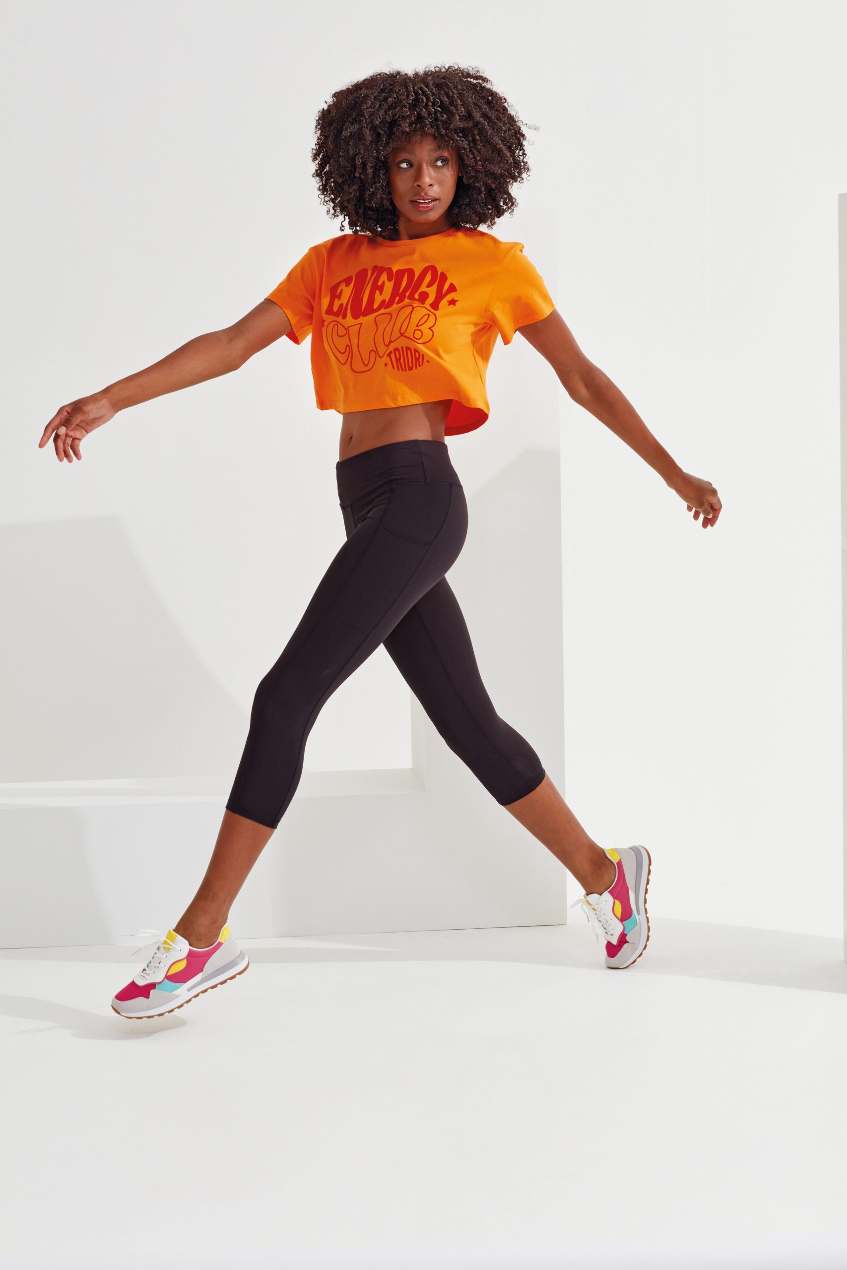 Legging sport femme confortable et respirant TriDri 3/4 noir
