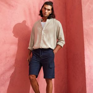 Short cargo homme avec cordon de serrage